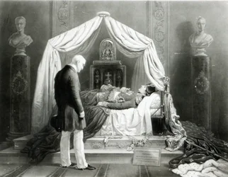 Voksmodellen af hertugen af Wellington, der ser på Napoleon, ca. 1840 (voks og blandede medier)